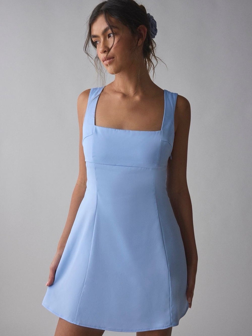 UO Bri double bow satin mini dress